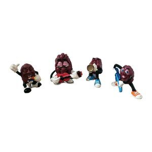 Vintage 1988 California Raisins 4 PVC Figures Singing Playing Instruments
